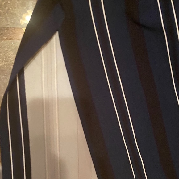 INC Blue/Black & White Striped Wide Leg Slacks Sz - Picture 2 of 3